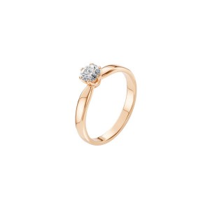 Дамски пръстен от розово злато с диамант 0.40Ct