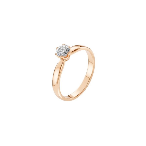 Дамски пръстен от розово злато с диамант 0.40Ct