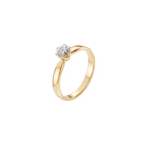 Дамски пръстен от злато с диамант 0.40Ct