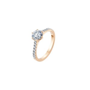 Дамски пръстен от розово злато с диаманти 0.70Ct и 0.25Ct Cara Diamanti K101-10093R(5.7)/14K