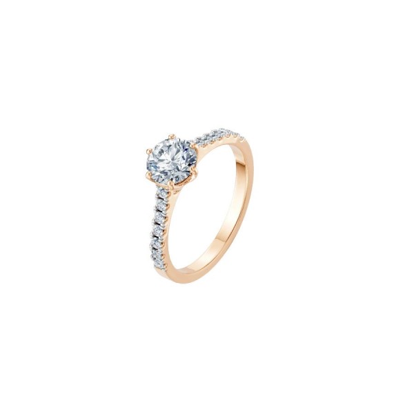 Дамски пръстен от розово злато с диаманти 0.70Ct и 0.25Ct Cara Diamanti K101-10093R(5.7)/14K