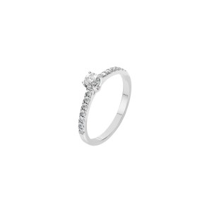 Дамски пръстен от бяло злато с диаманти 0.20Ct и 0.21Ct Cara Diamanti K101-10094W(3.7)/14K