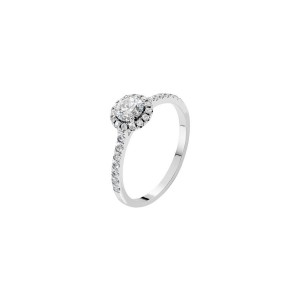 Дамски пръстен от бяло злато с диаманти 0.29Ct и 0.35Ct