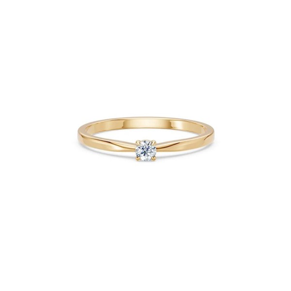 Златен дамски пръстен с диамант 0.10Ct Cara Diamanti K101-10116Y(3.0)/14K