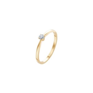 Златен дамски пръстен с диамант 0.10Ct Cara Diamanti K101-10116Y(3.0)/14K