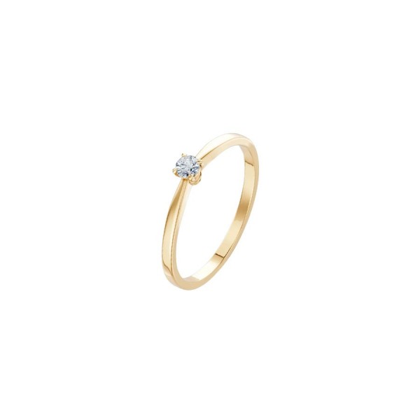Златен дамски пръстен с диамант 0.10Ct Cara Diamanti K101-10116Y(3.0)/14K