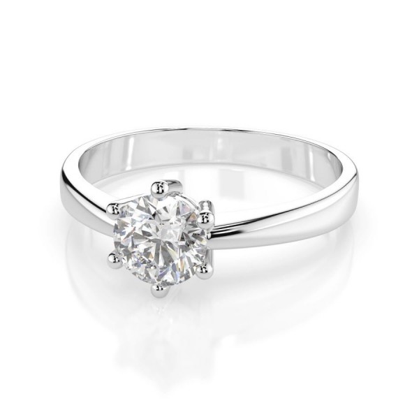 Дамски пръстен от бяло злато с диамант 0.50Ct
