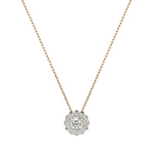 Златно дамско колие с диаманти 0.10Ct и 0.10Ct Cara Diamanti K104-10044Y(3.0)/14K