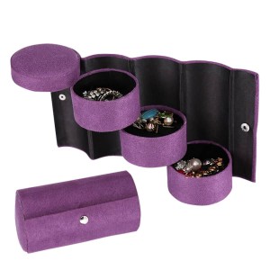 Цилиндрична кутия за бижута в лилаво