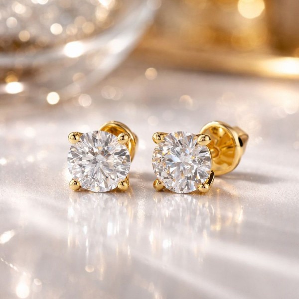 Дамски обеци от жълто злато с диаманти 0.60Ct Cara Diamanti K102-10012Y(4.2)