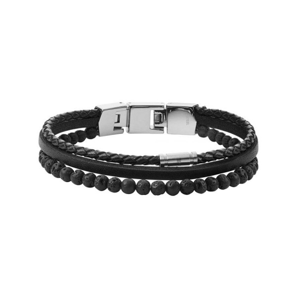 Мъжка гривна с вулканичен камък Fossil JF03620040