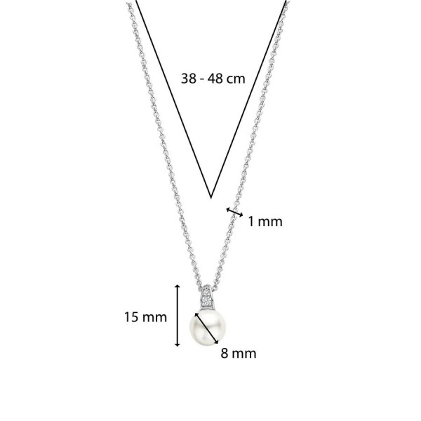 Сребърно дамско колие с перли Ti Sento 34038PW
